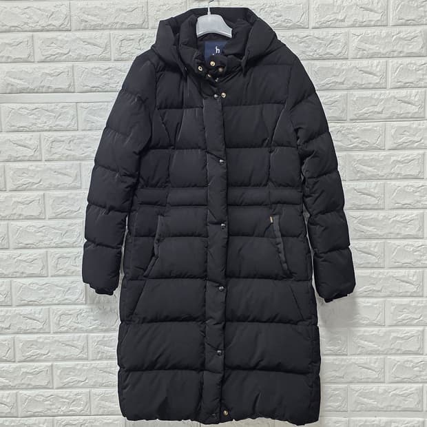 택포// 헤지스 블랙 구스다운 롱패딩 S