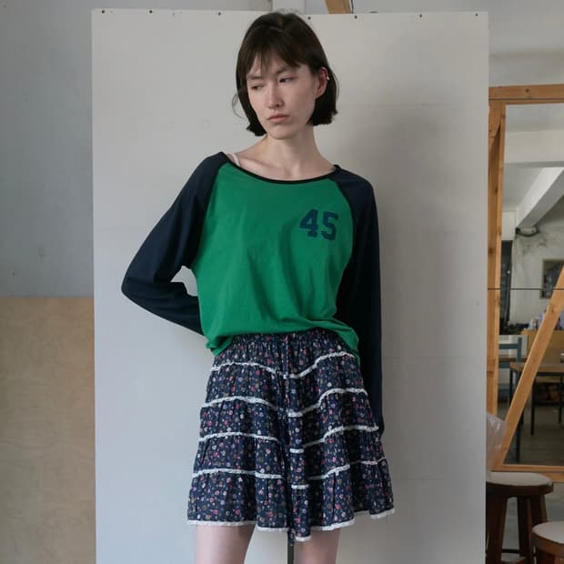 노컨텐츠 Floral Short SK _ Navy