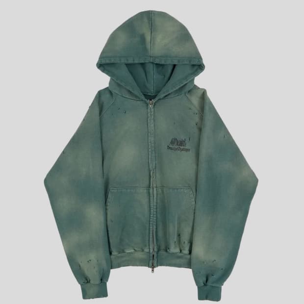 Beauty of dystopia washed zip up hoodie