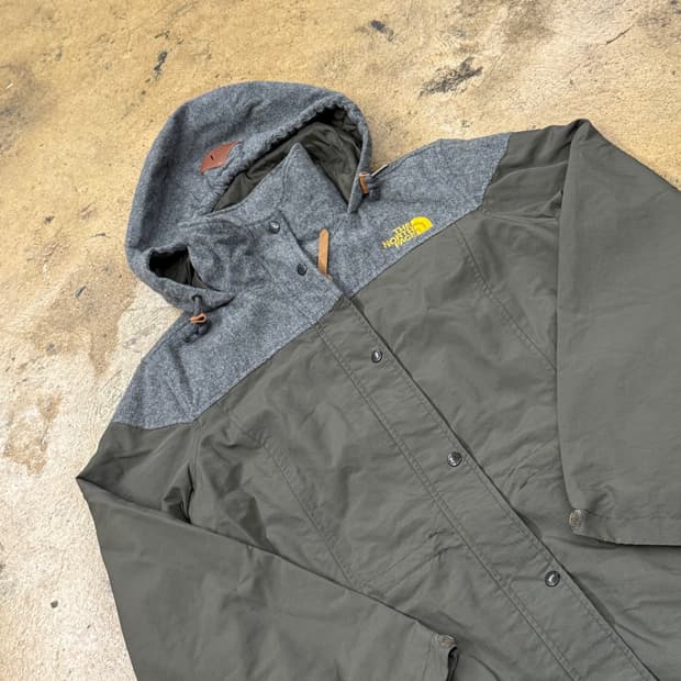[정품/90] 노스페이스 후드 자켓 그레이 카키 b18
