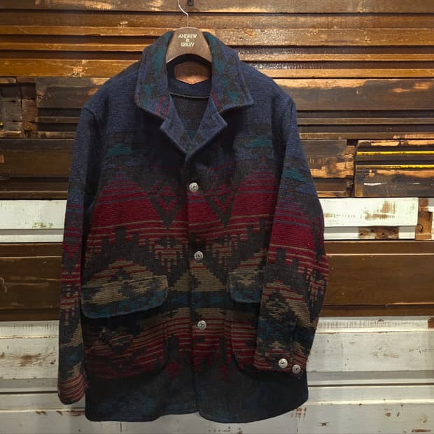 80'S 울리치 나바호패턴 블랭킷코트