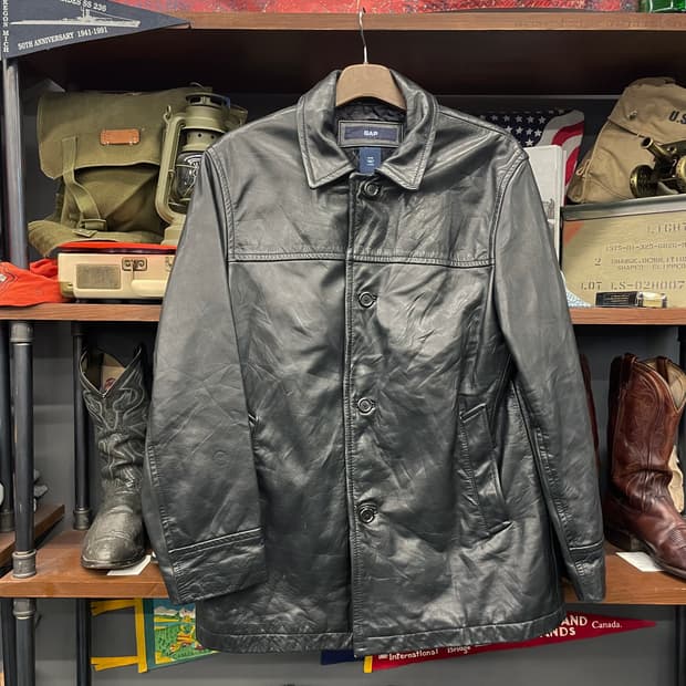 90s 올드 갭 GAP 소가죽 카 코트