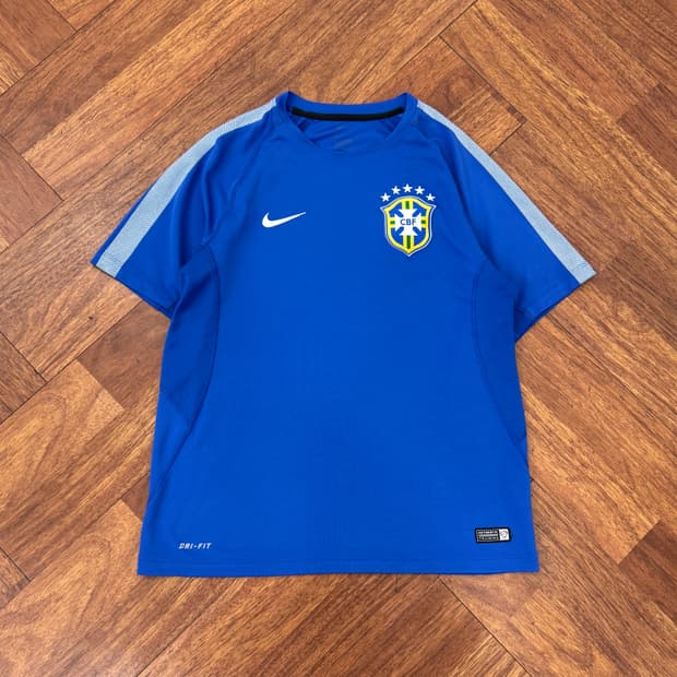L(95)나이키 브라질 축구대표팀 14-15 시즌 트레이닝 어센틱 티셔츠