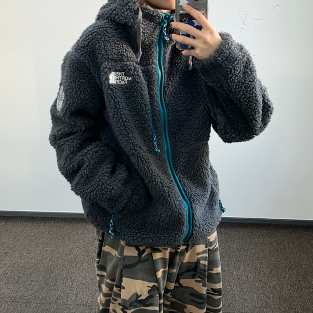 The north face 노스페이스 블루포인트 그레이 후리스 후드집업