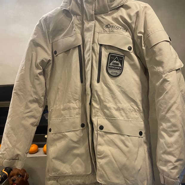 디스커버리익스페디션 베이지색 패딩점퍼 90사이즈 