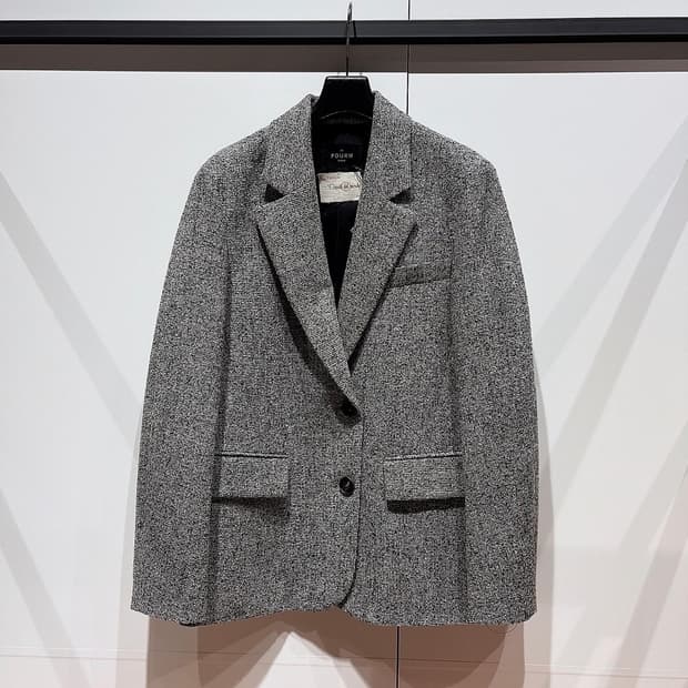 (정품/새상품) 폼스튜디오 여성 그레이 트위드 울 블렌드 자켓