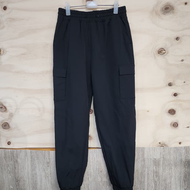 487) 펠틱스 장기모 블랙 조거 팬츠