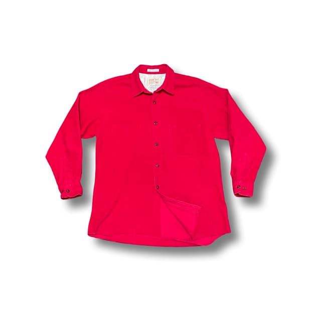 [M] 빈티지 레드 코듀로이 남방 셔츠
