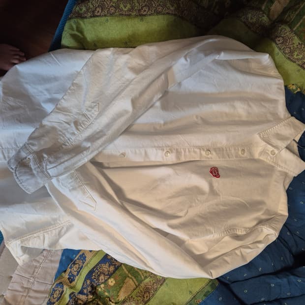 ​[XL] 휴먼 메이드 하트 로고 옥스포드 셔츠 화이트