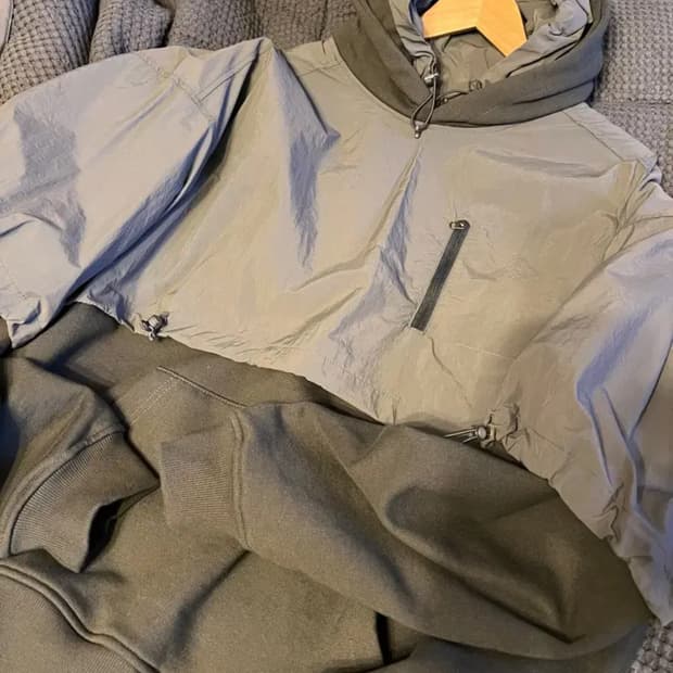 아조바이아조 후드 Layered Nylon Hoodie L사이즈