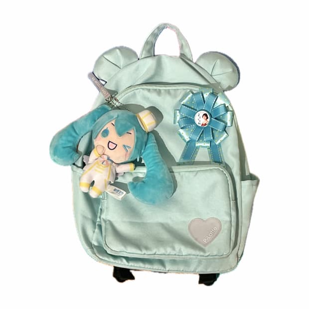 하츠네미쿠깔 민트색 귀달린 백팩 🧼