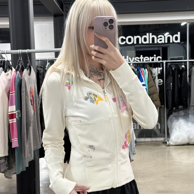 나이키 여성 화이트 후드 집업