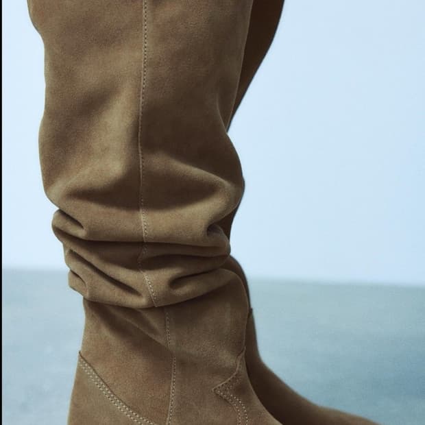 자라 오버사이즈 카우보이 스웨이드 부츠