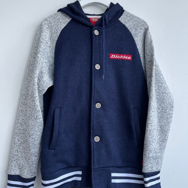Dickies 네이비 배색 후드 스타디움 자켓