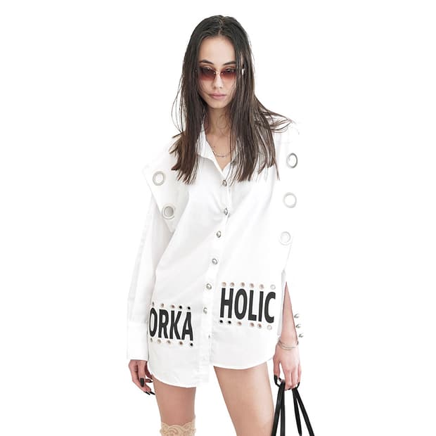 Kimyo Angled Overfit Shirt in White