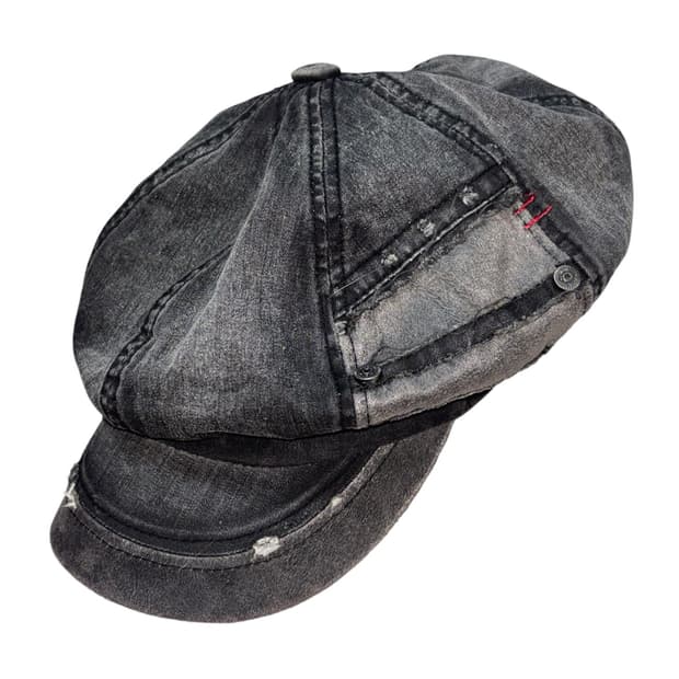 Denim washing patch cap