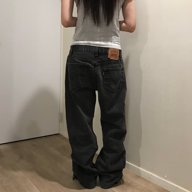 00s 콜롬비아 리바이스 505 흑청 데님 34