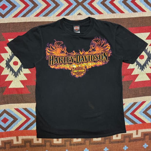00s Harley Davidson 할리 데이비슨 플레임 반팔 티셔츠