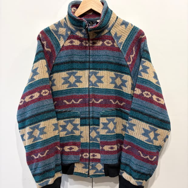 80's 울리치 나바호 패턴 울 자켓