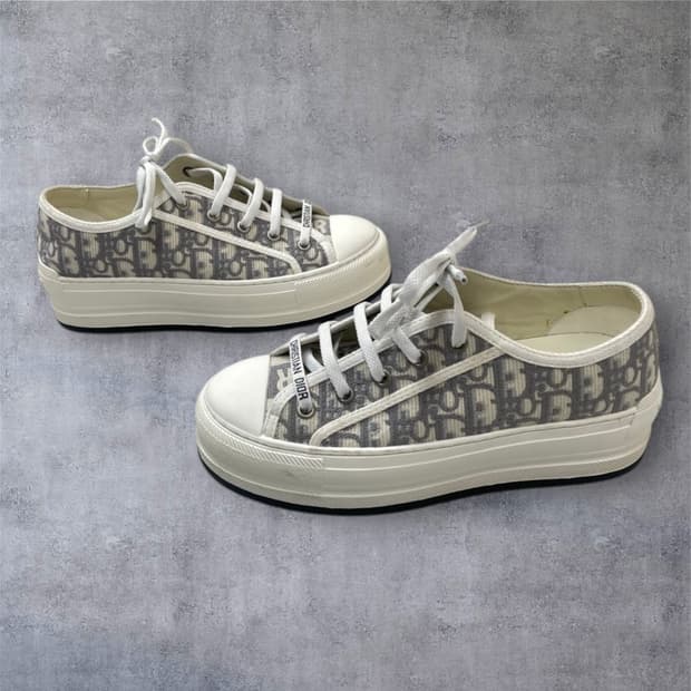 디올 Dior 그레이 오블리크 플랫폼 스니커즈 37