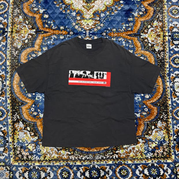 빈티지 9-00s USA U2 투어 밴드티 블랙