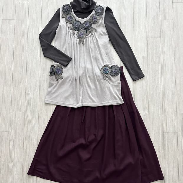 jpn 히피 모리걸 하구미 스즈코 레이어드 코디세트