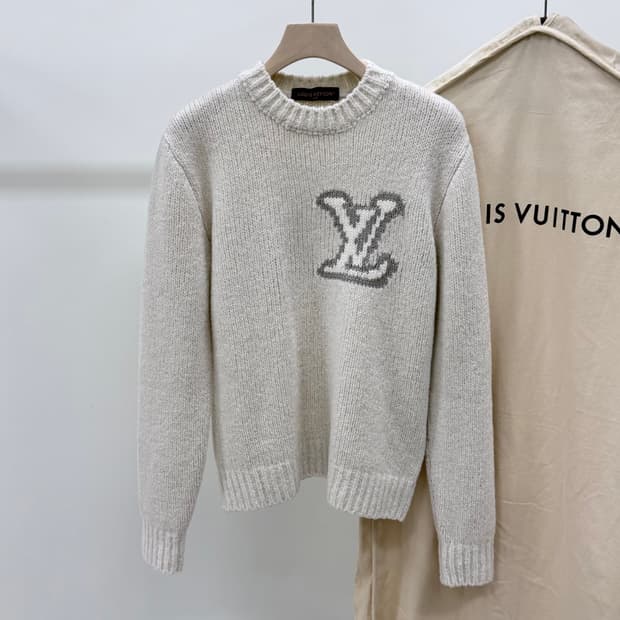 [S+급/S] 25FW 루이비통 LV 인타르시아 크루넥 니트 아이보리