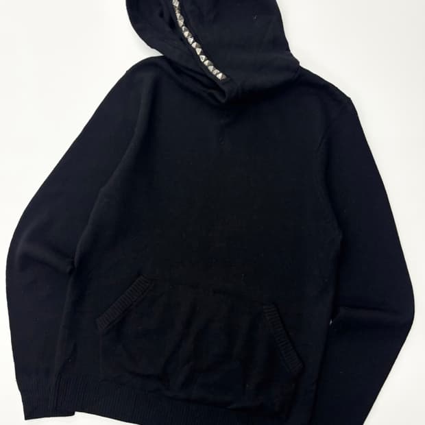 Hysteric Glamour 히스테릭글래머 스터드 후드 블랙니트