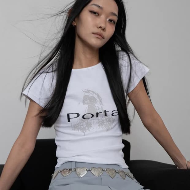 PORTA RIBBED SLIM U NECK TOP, WHITE