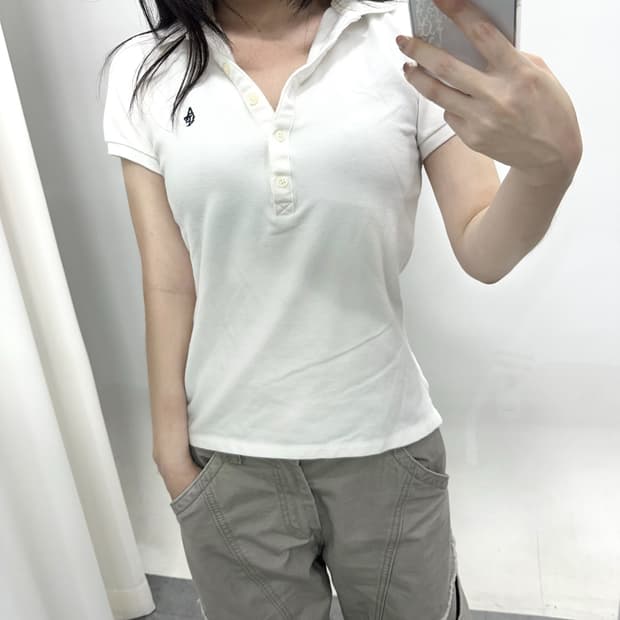 (69) 아베크롬비 화이트 슬림핏 pk티 카라