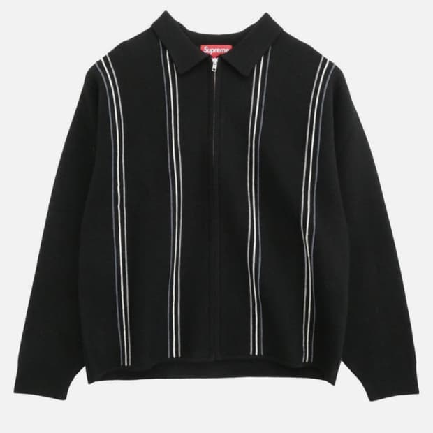 슈프림 스트라이프 폴로 집업 M