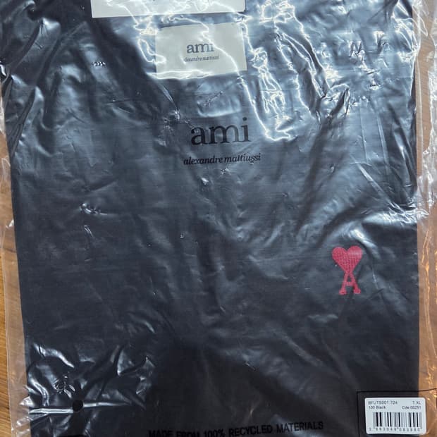 아미 스몰하트 반팔티 블랙XL (새상품/정품)