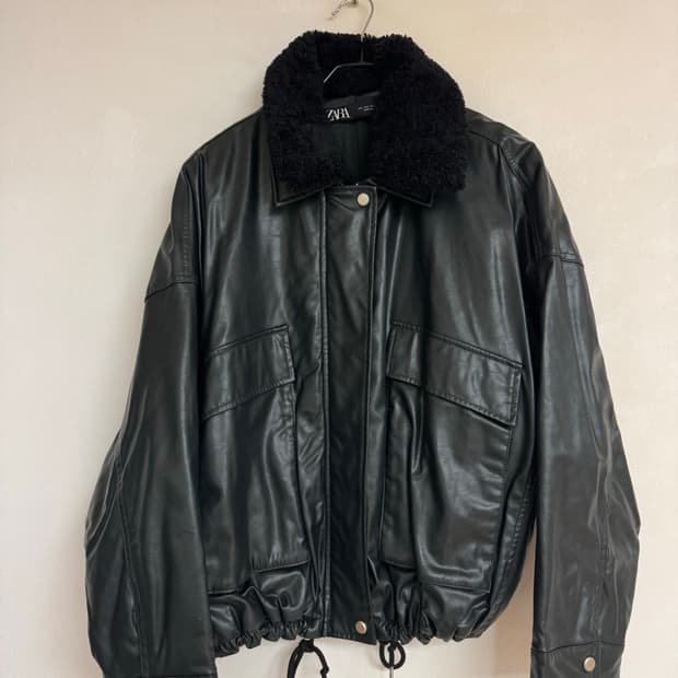 Zara 2way 누빔 레더 자켓