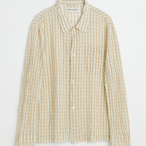 아워레가시 박스 셔츠 바스크 시어서커 체크