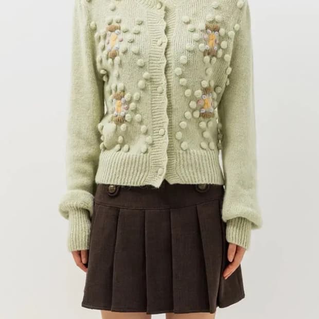 글로니 민트 가디건 박규영 착용