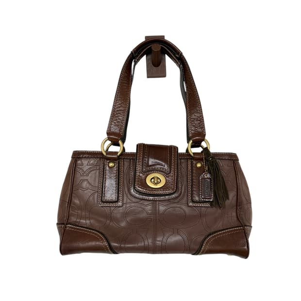 코치 브라운 레더 백