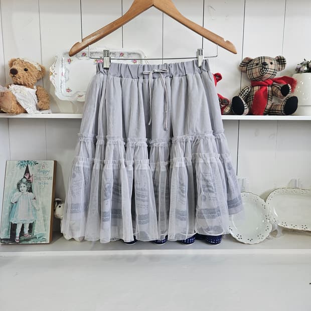 (Axes Femme) 레이스 튤 레이어드 스커트