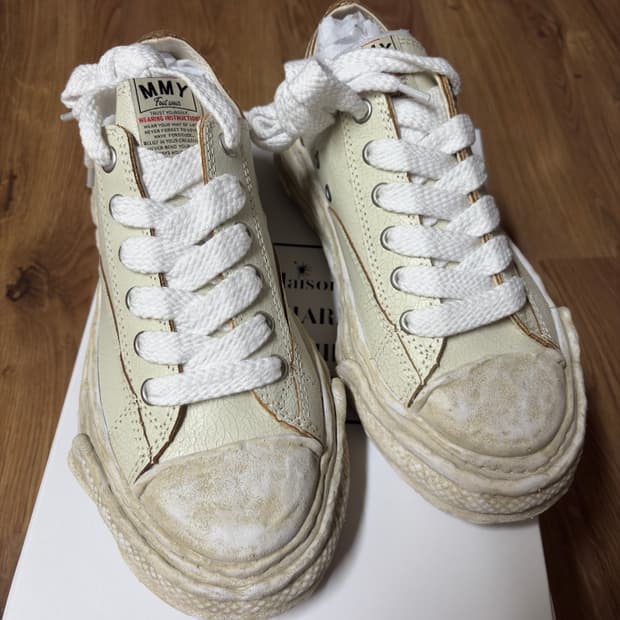 메종 미하라 야스히로 피터슨23 OG 솔 크랙킹 레더 로우탑