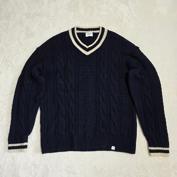 (M)커버낫 크리켓 브이넥 니트 네이비