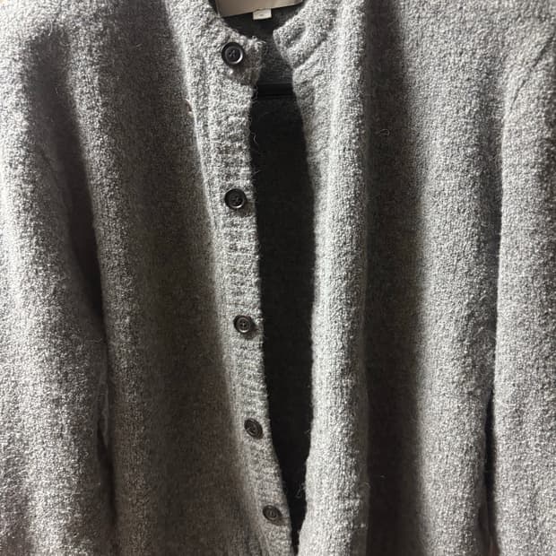 토니웩 알파카 가디건 멜란지 그레이 