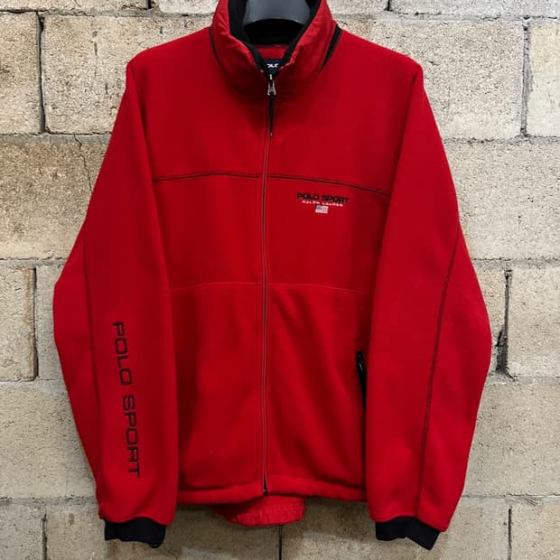 90s 폴로 스포츠 풀집업 플리스