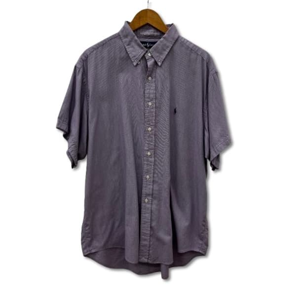 폴로 랄프로렌 퍼플 체크 반팔 셔츠