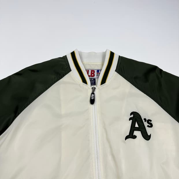 VTG 빈티지 오클랜드 애슬레틱스 바시티 스타디움 자켓 (M)