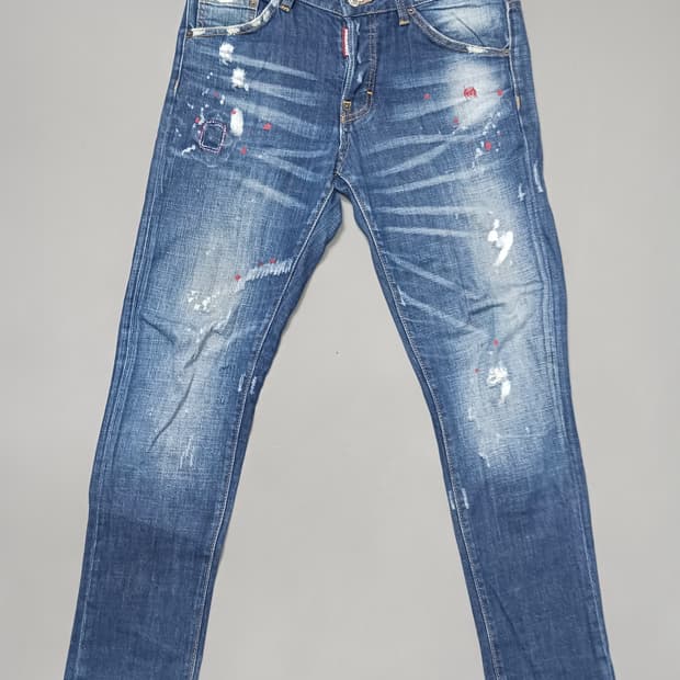 [32] 디스퀘어드2 멀티페인팅 레드탭 쿨가이진 청바지