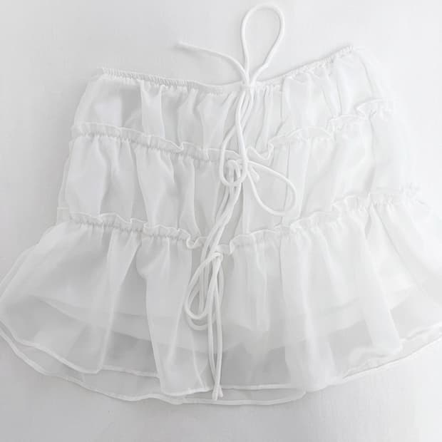 히메갸루 스나계 프릴 셔링 투피스