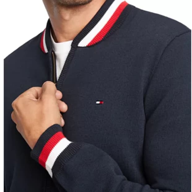 M ) 타미힐피거 네이비 니트 자켓