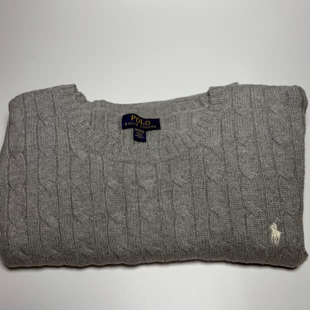 폴로 랄프로렌 케이블 니트 스웨터 회색