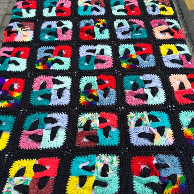 빈티지 소품 USA 크로셰 블랭킷