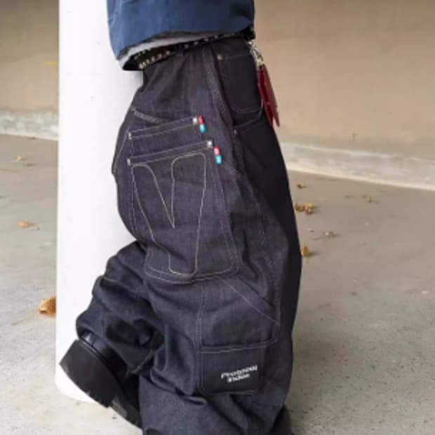 [2] 프로토콜인덱스 X 반디더핑크 레트로 배기 데님 팬츠 인디고