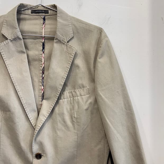 헤지스 캔버스 코튼 투버튼 케주얼 블레이져